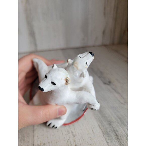 Dept 56 polar bears sled disc vintage Xmas figure decor - Picture 5 of 9